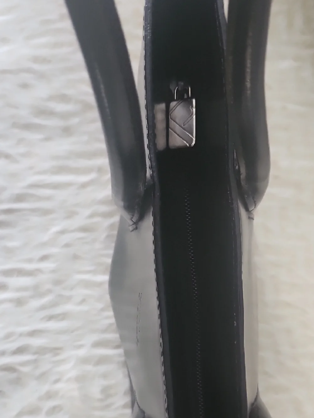 Furla Black Leather Tote with Double Handles - Picture 9 of 13